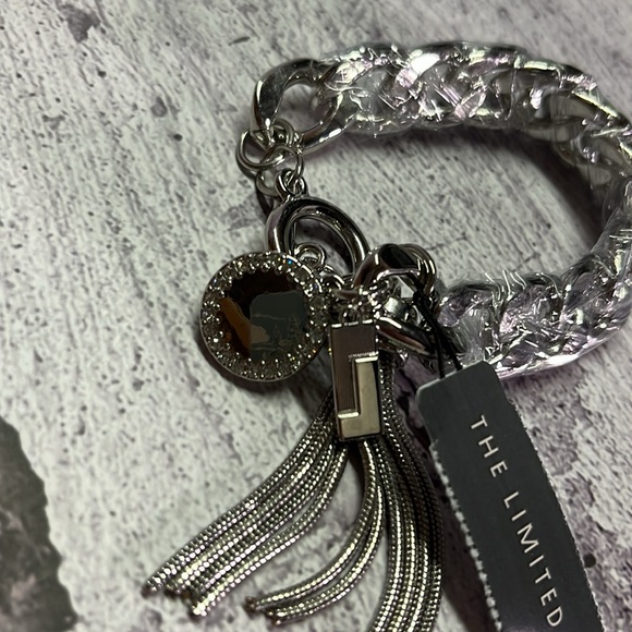 NWT The Limited Silver Tassel Charm Chain Bracelet - Picture 3 of 10